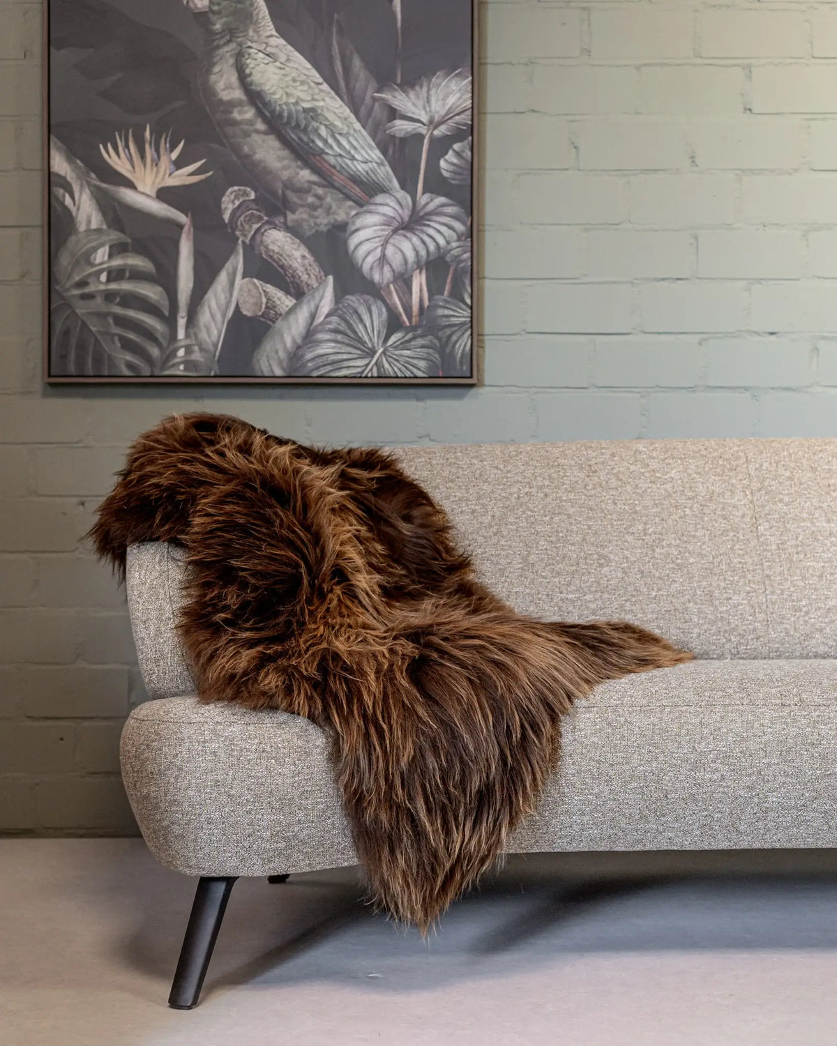 Icelandic Sheepskin -Brown Long Wool 90-100 cm