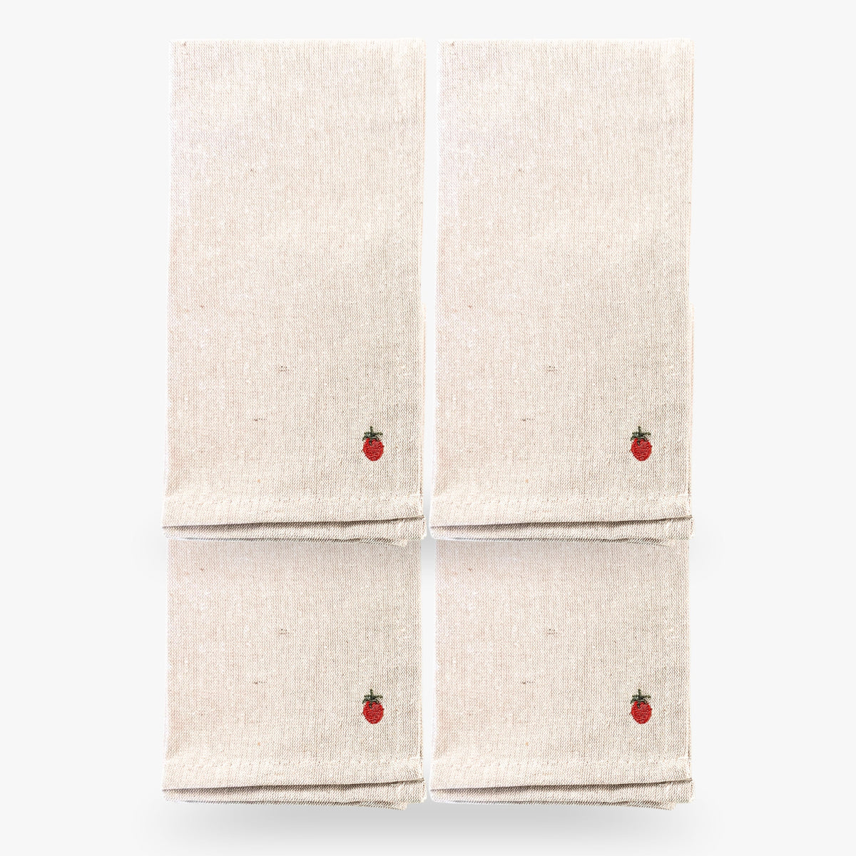 Tomato Embroidered Dinner Napkins