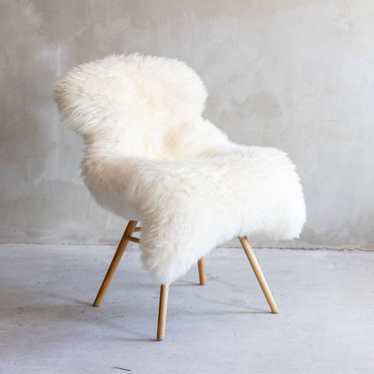 Texel Sheepskin Natural White Dutch Wool - 110cm