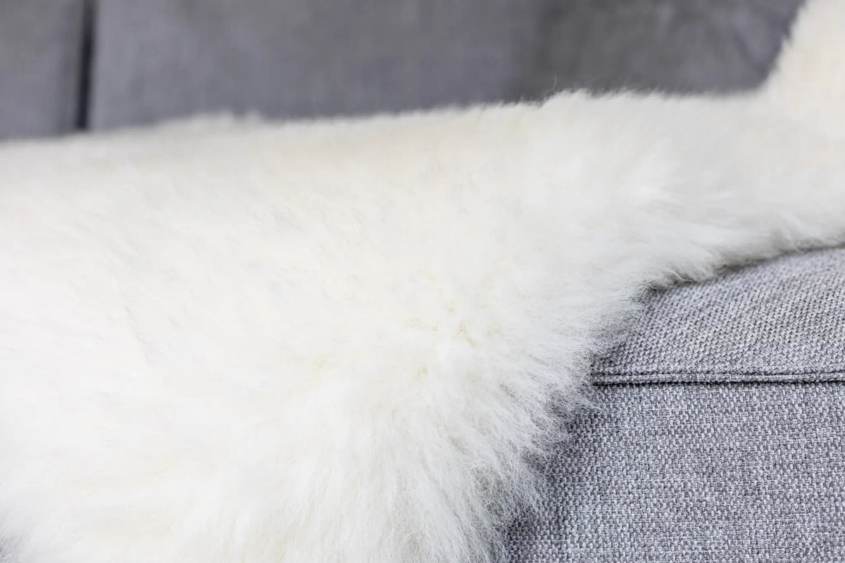 Texel Sheepskin Natural White Dutch Wool - 110cm
