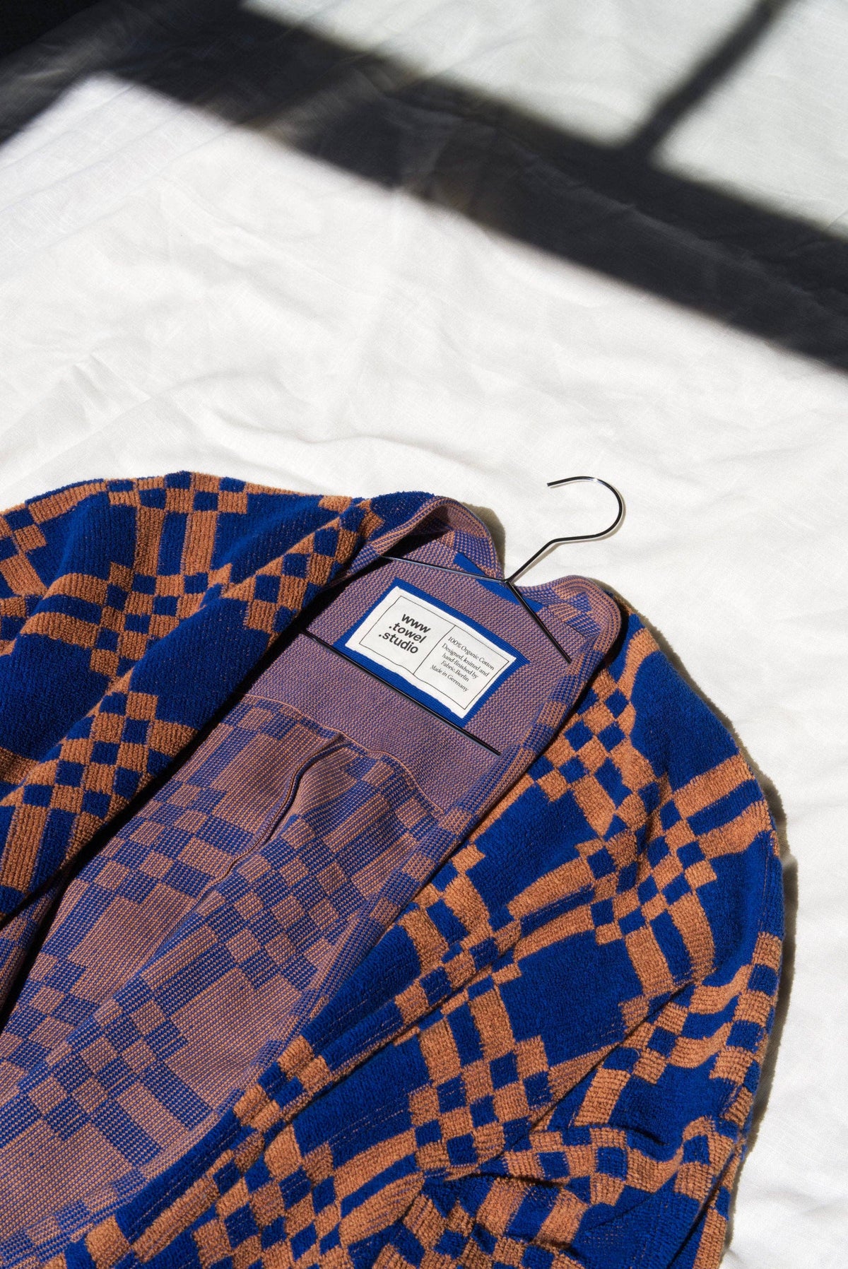 Weave Bathrobe | Azure & Chestnut