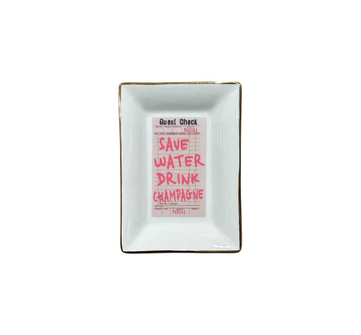 Save water Drink Champagne Trinket Tray