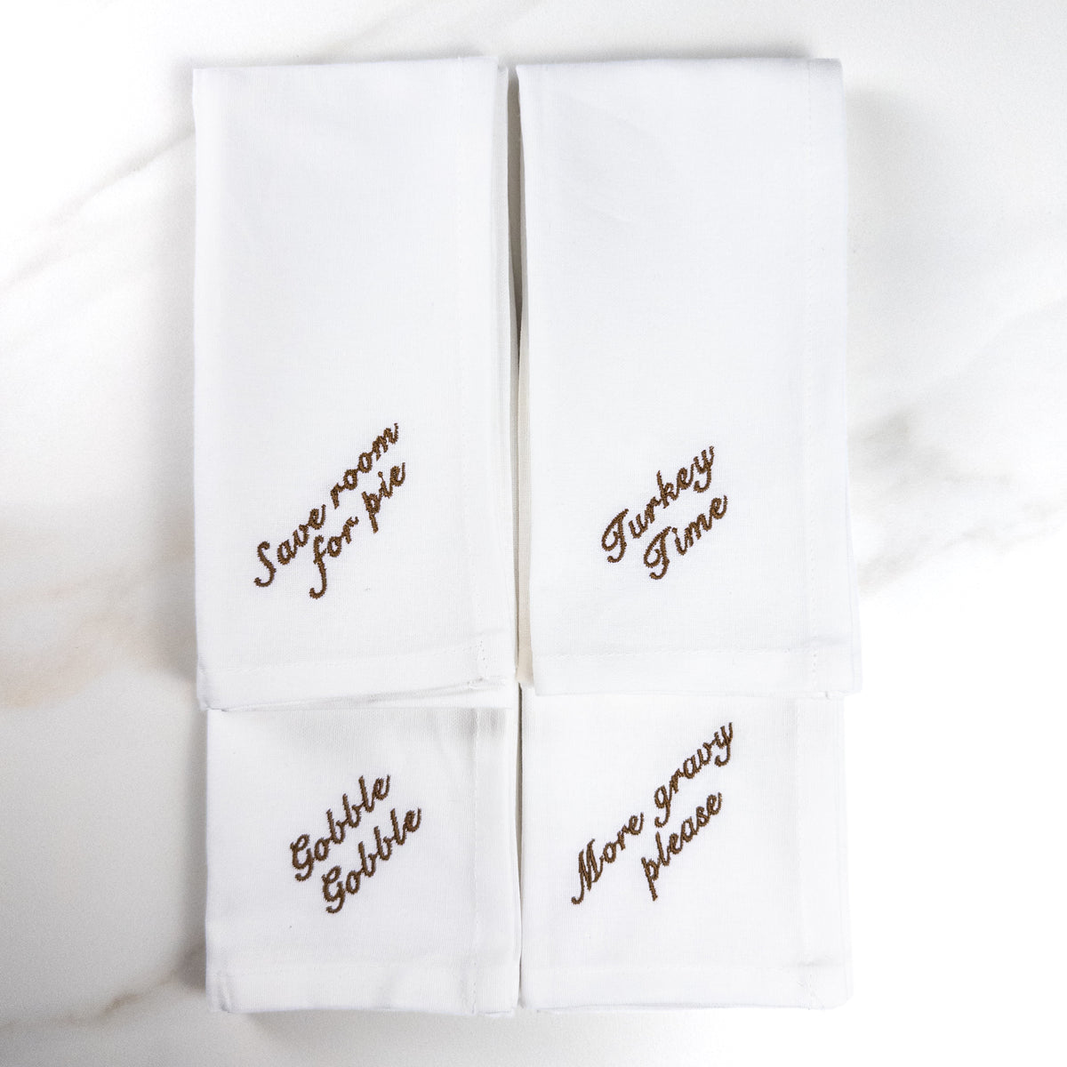 Thanksgiving Sayings Embroidered Dinner Napkins
