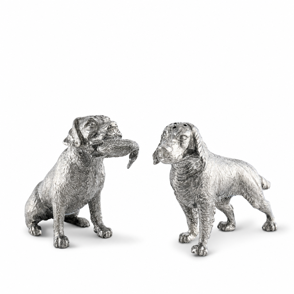 Pewter Hunting Dogs Salt & Pepper Set