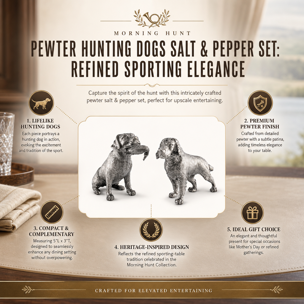 Pewter Hunting Dogs Salt & Pepper Set