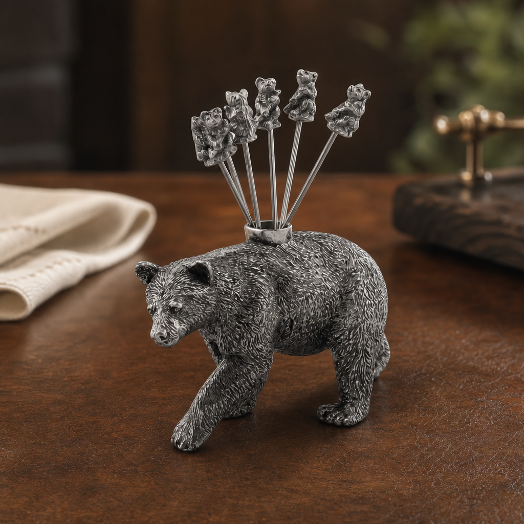 Pewter Black Bear Cheese Picks