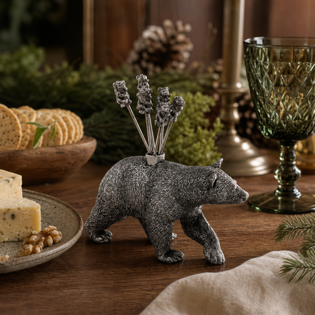 Pewter Black Bear Cheese Picks
