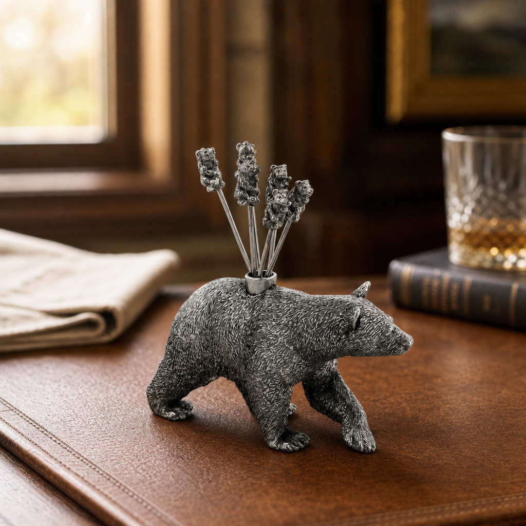 Pewter Black Bear Cheese Picks