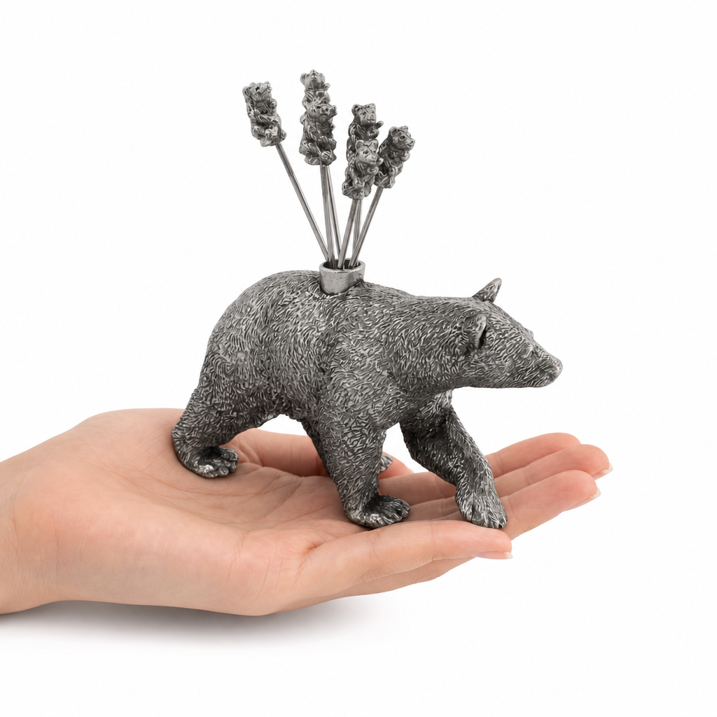 Pewter Black Bear Cheese Picks