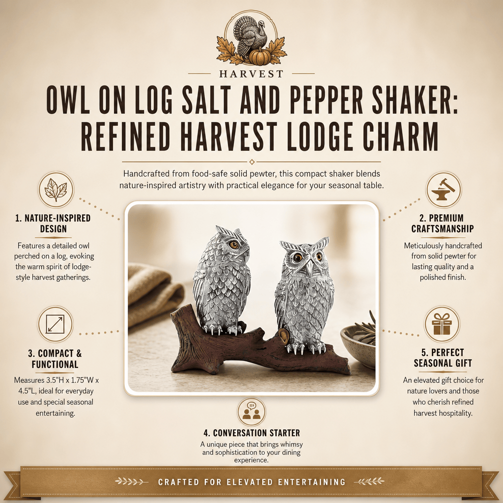 Owl on Log Salt and Pepper Shaker