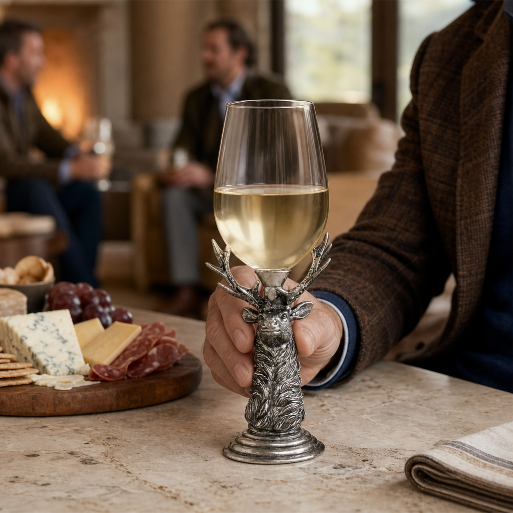 Pewter Elk Stemware