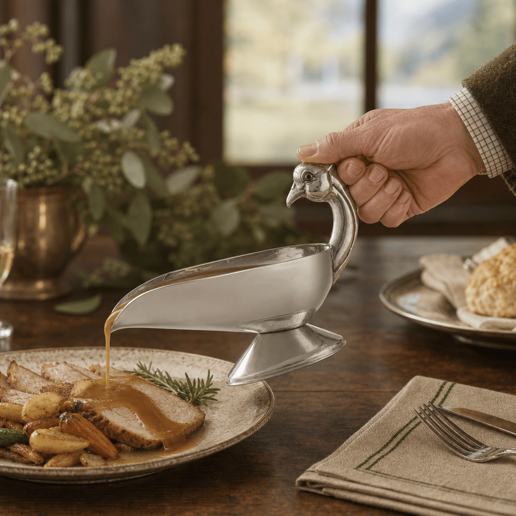 Pheasant Handle Stainless Steel Gravy / Sauce Server