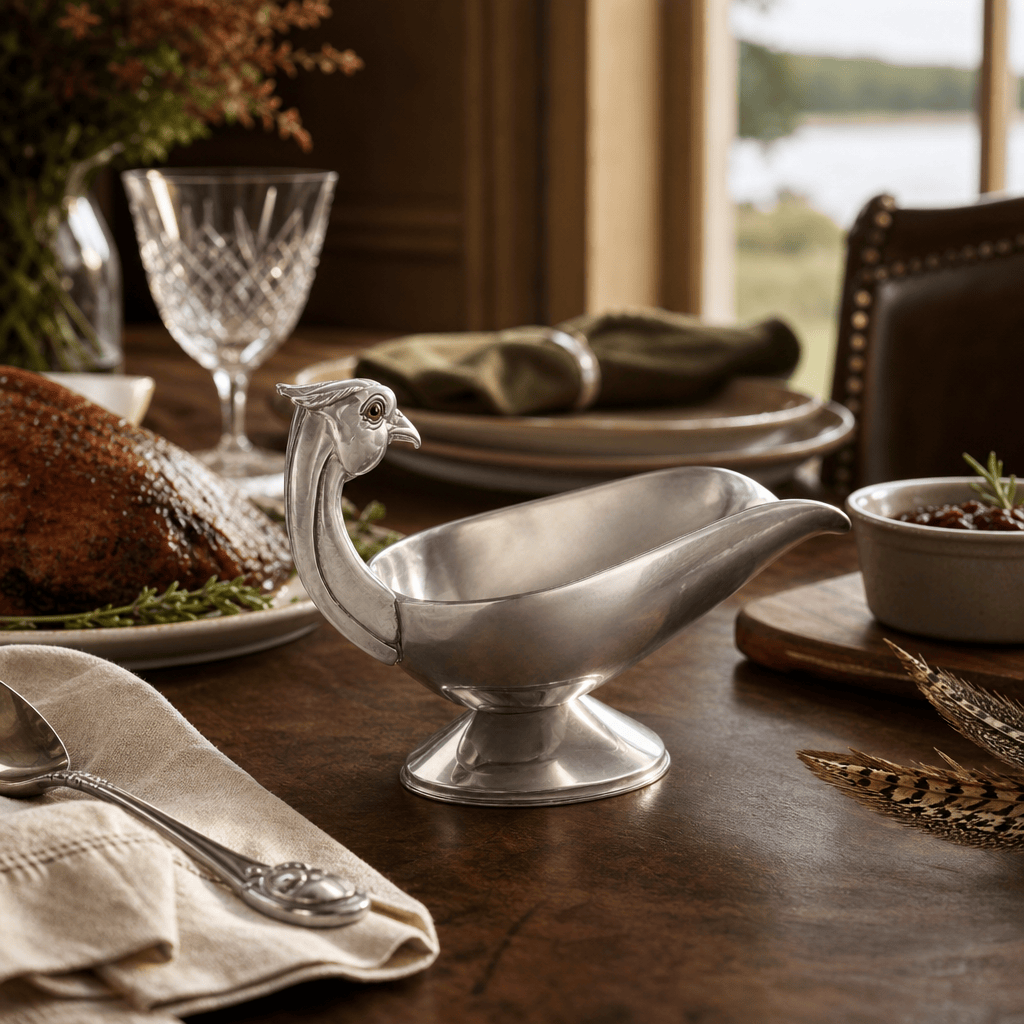 Pheasant Handle Stainless Steel Gravy / Sauce Server