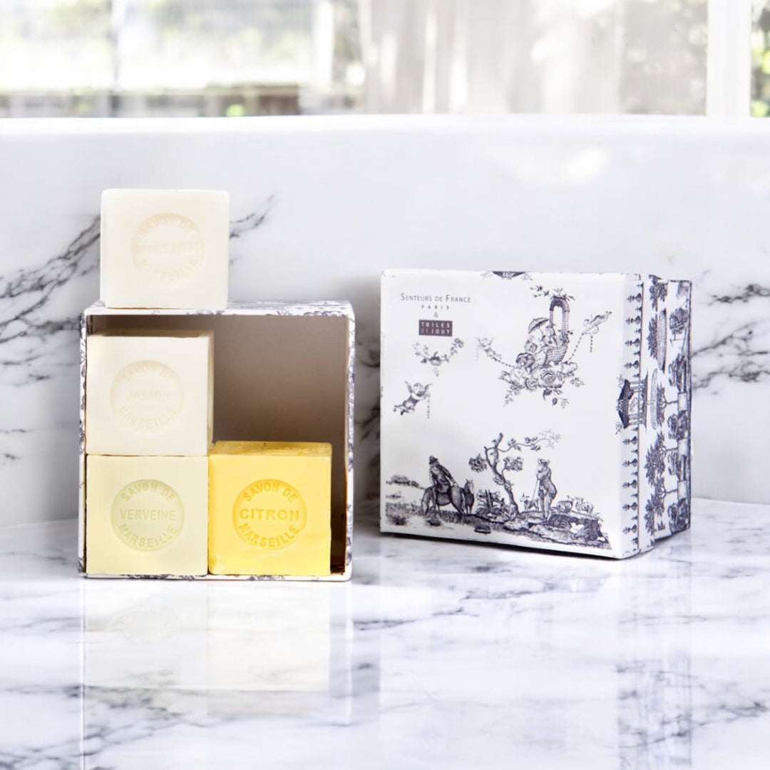 Senteurs de France Toiles de Jouy Soap Cube Collection – Set of 4 gift set