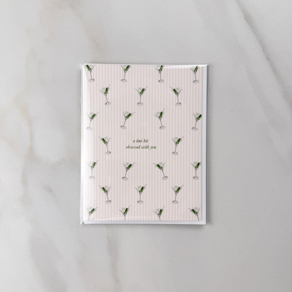 "Tini Bit Obsessed with You" Martini Greeting Card