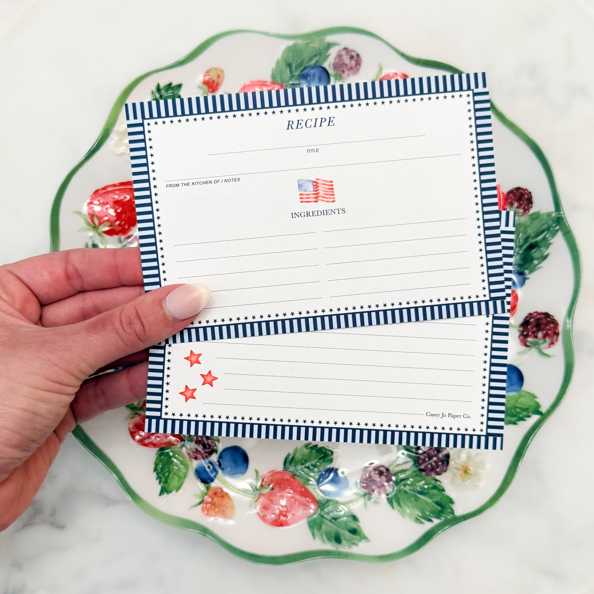 American Flag Recipe Cards