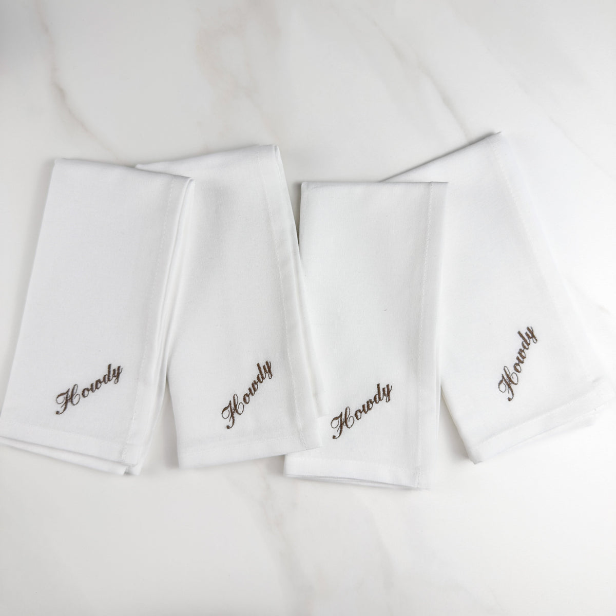 "Howdy" Embroidered Dinner Napkins