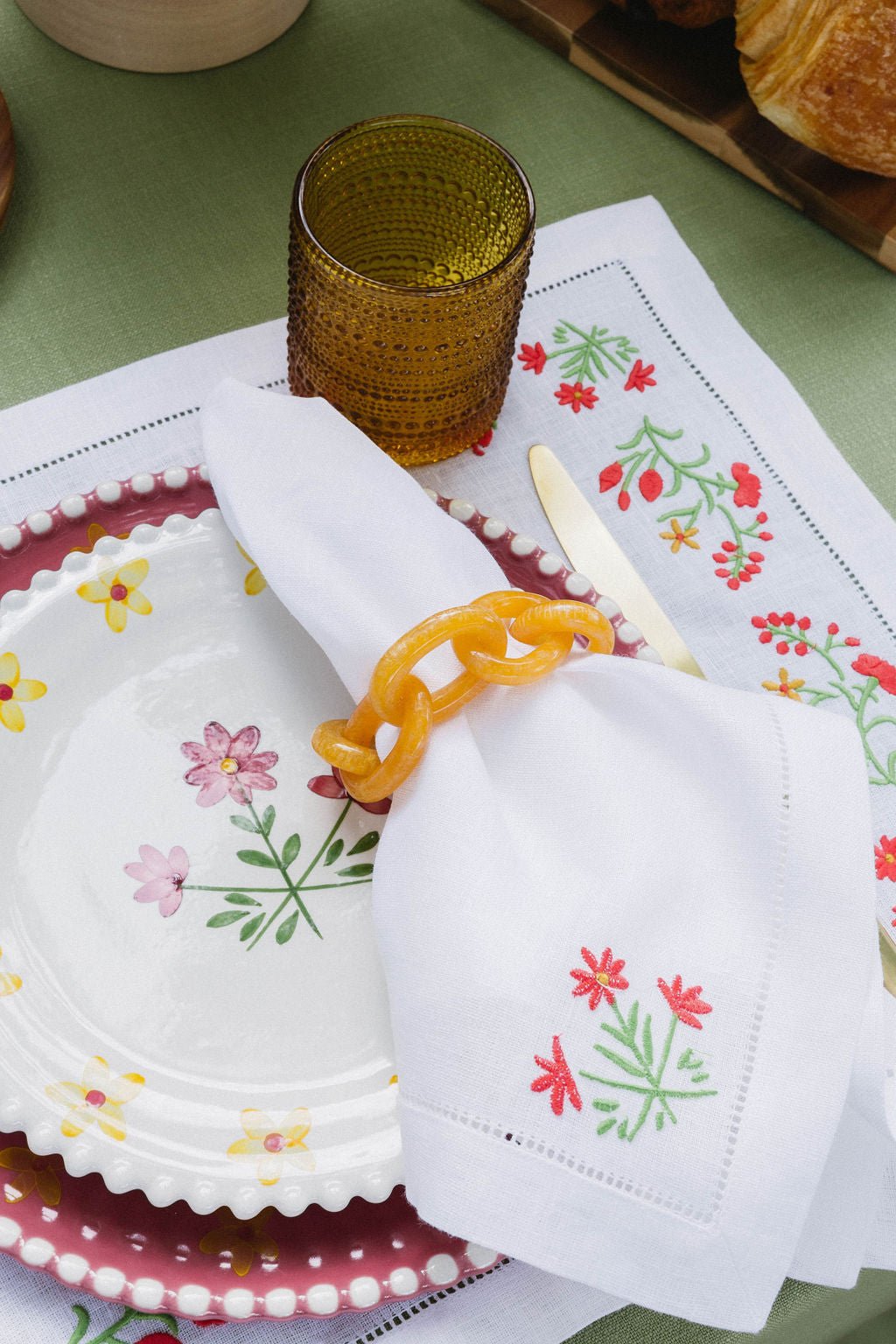 Interwoven Yellow Napkin Ring (Set of 4)