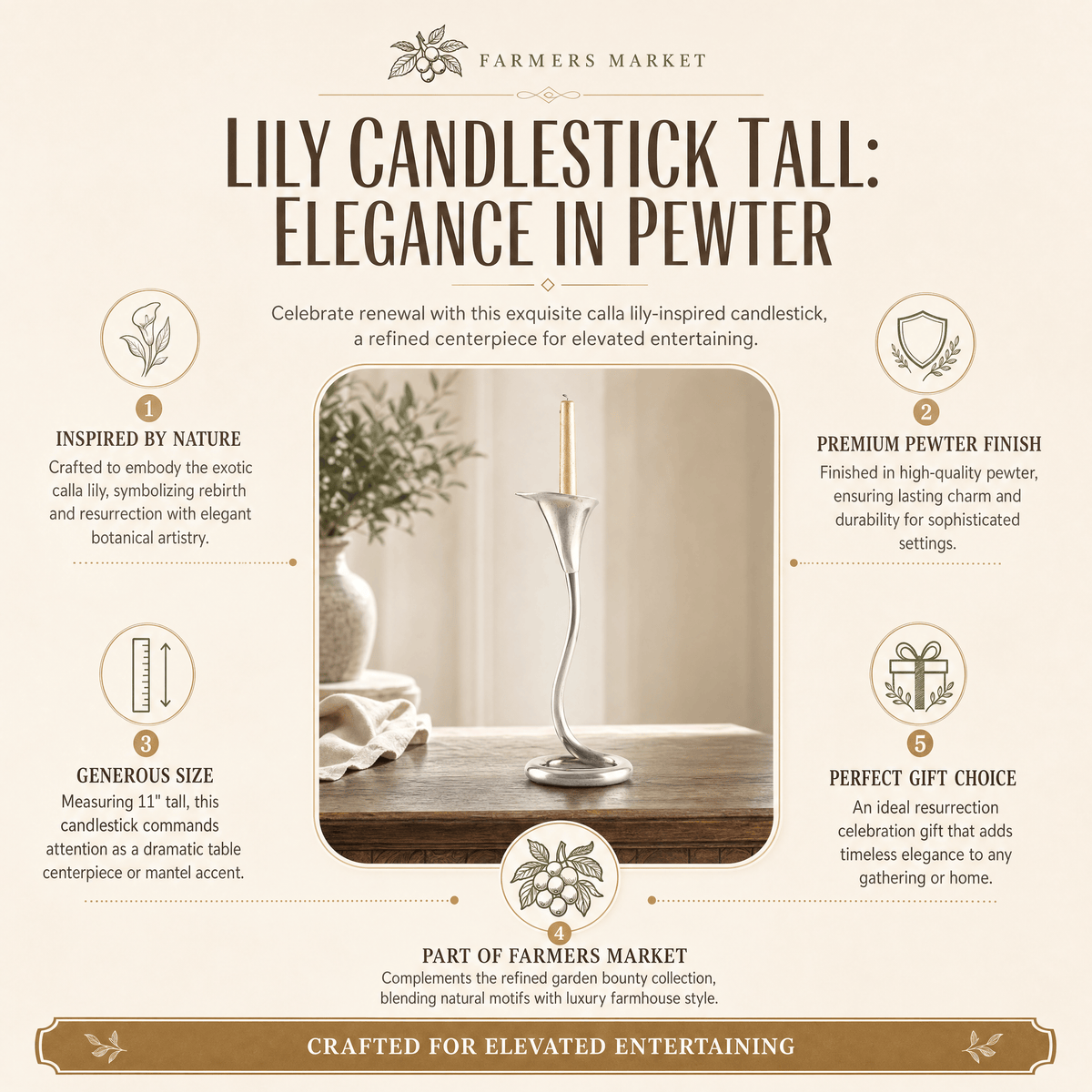 Lily Candlestick Tall