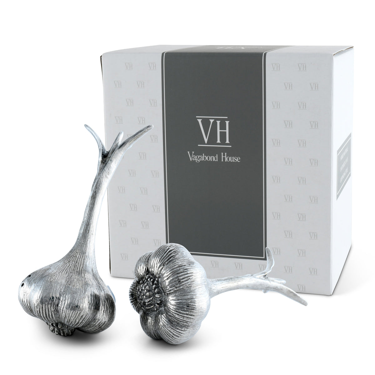 Pewter Garlic Salt & Pepper Set