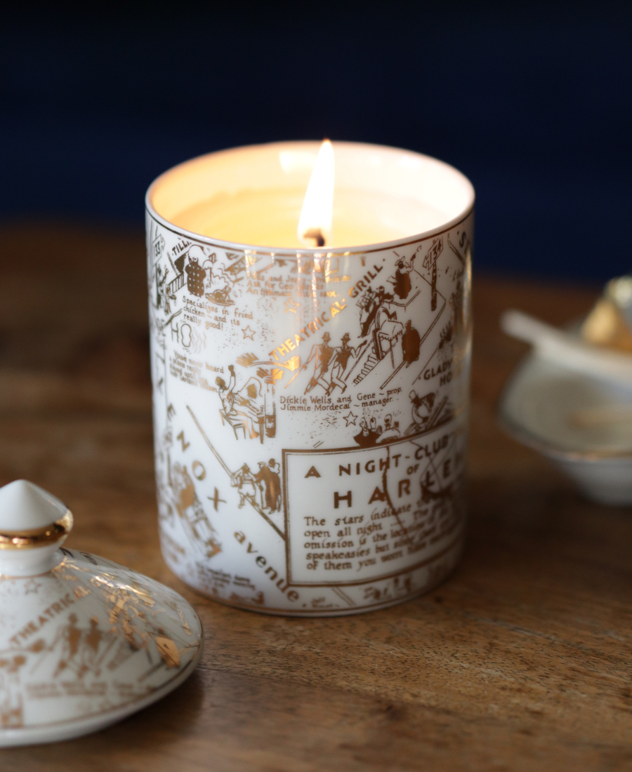 Speakeasy Harlem Map Ceramic Luxury Candle