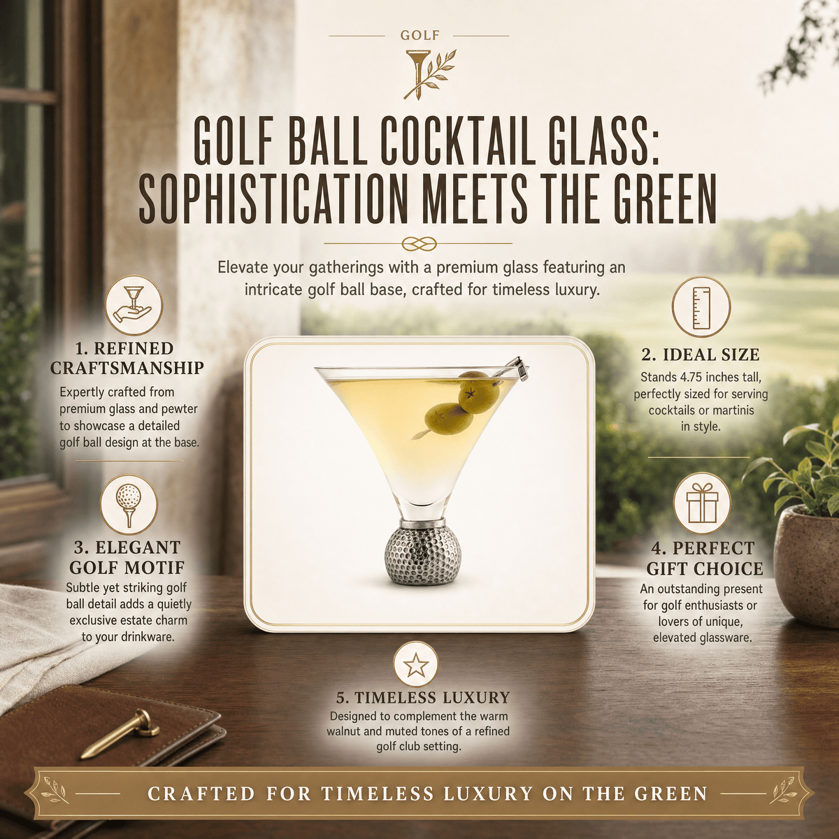 Golf Ball Cocktail / Martini Glass