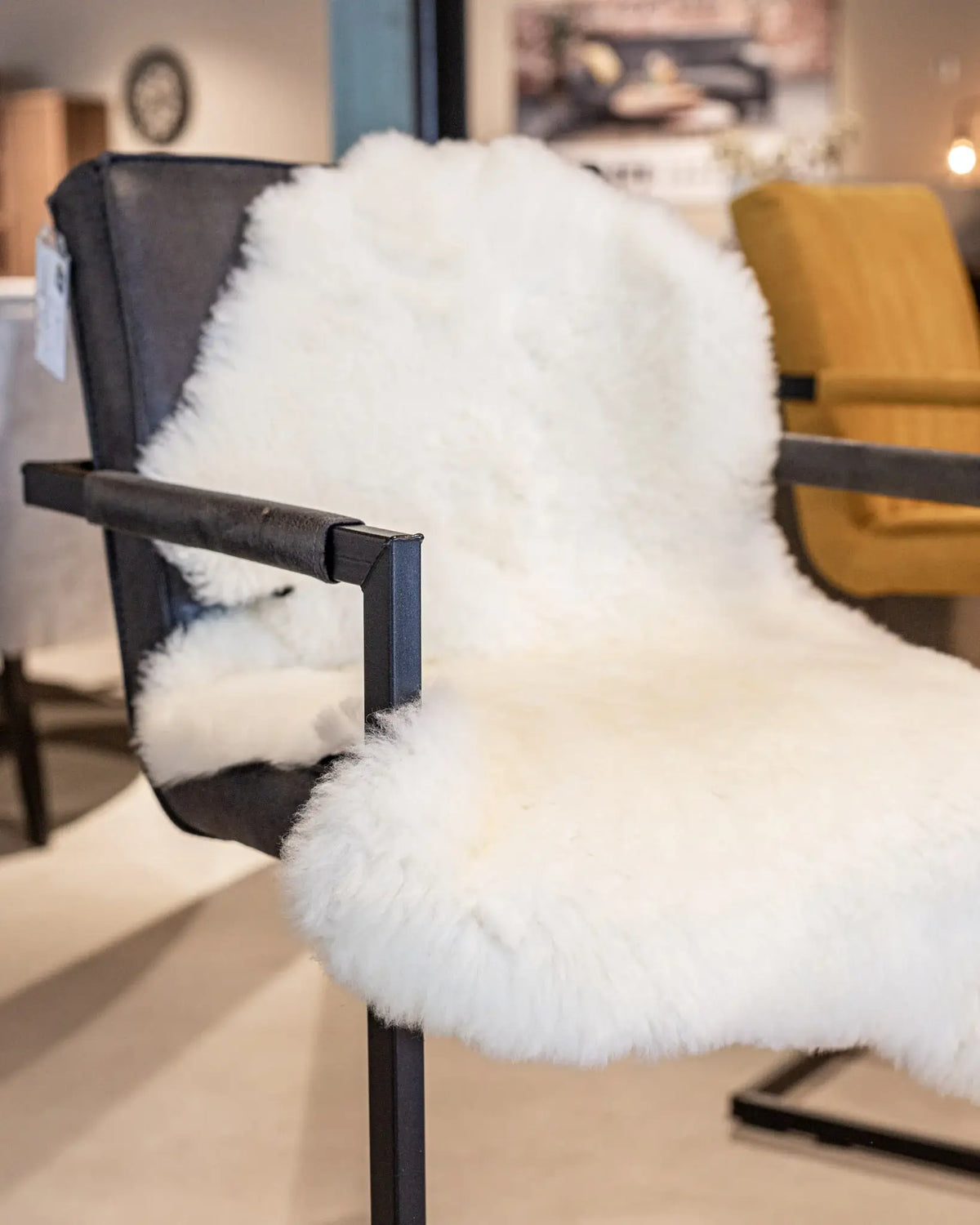 Texel Sheepskin Natural White Dutch Wool - 110cm