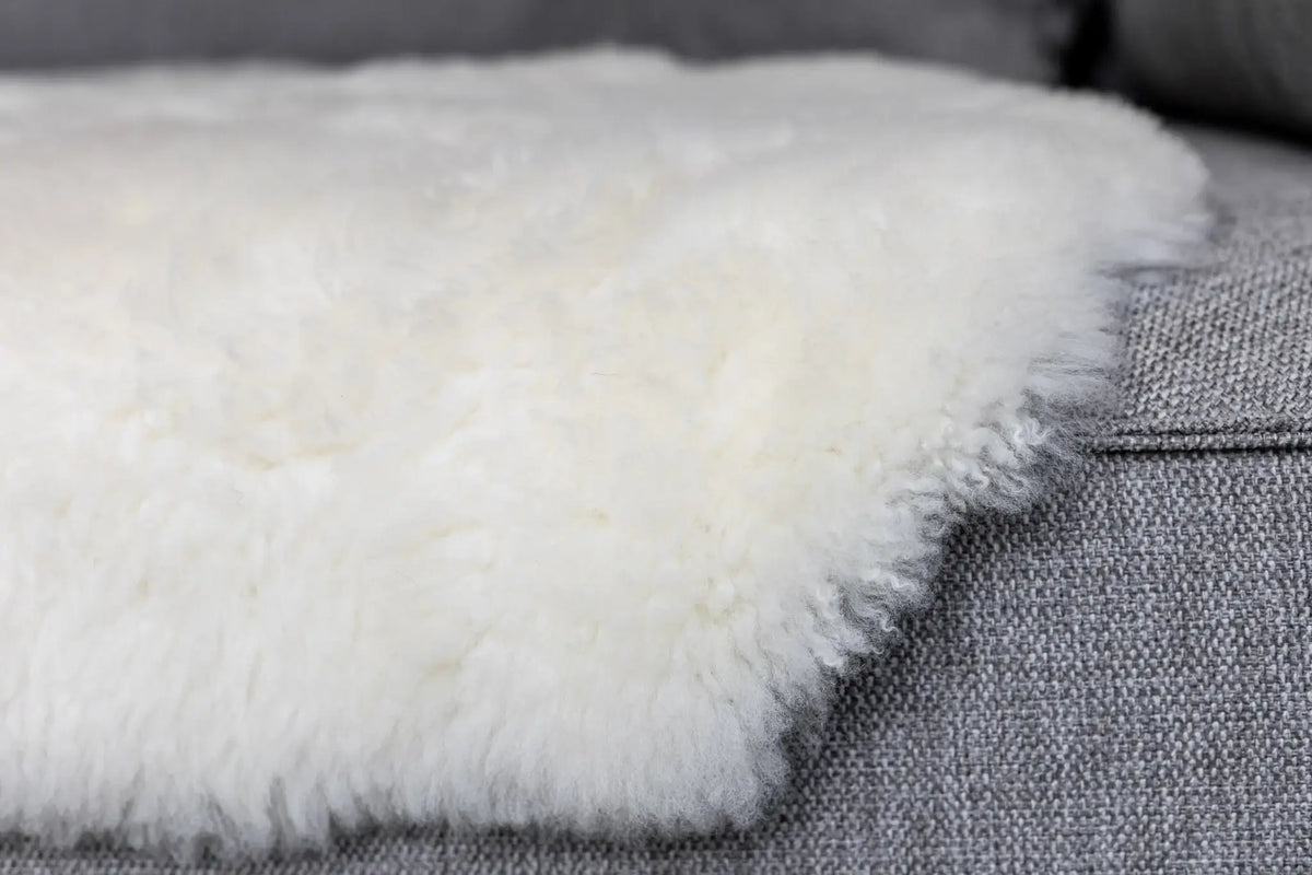 Texel Sheepskin Natural White Dutch Wool - 110cm