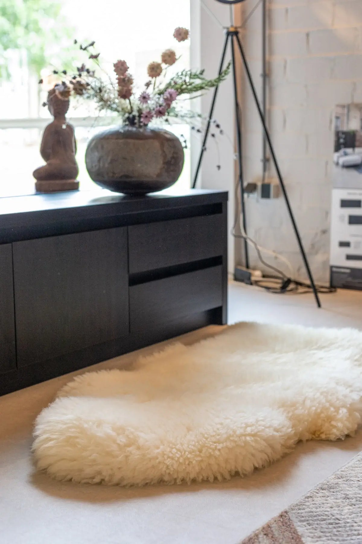 Texel Sheepskin Natural White Dutch Wool - 110cm