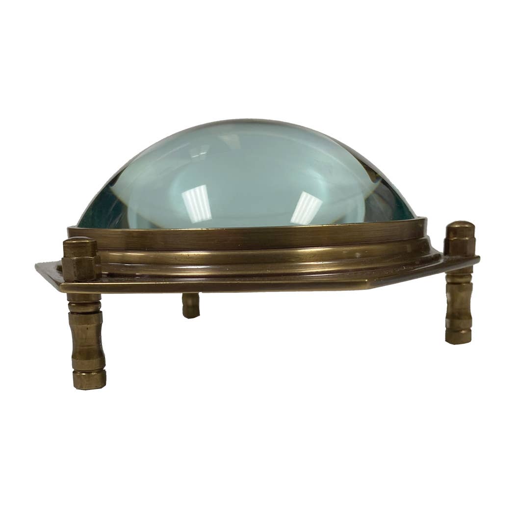 Antiqued Brass Hexagonal Dome Desk Magnifier - Maison and Mer