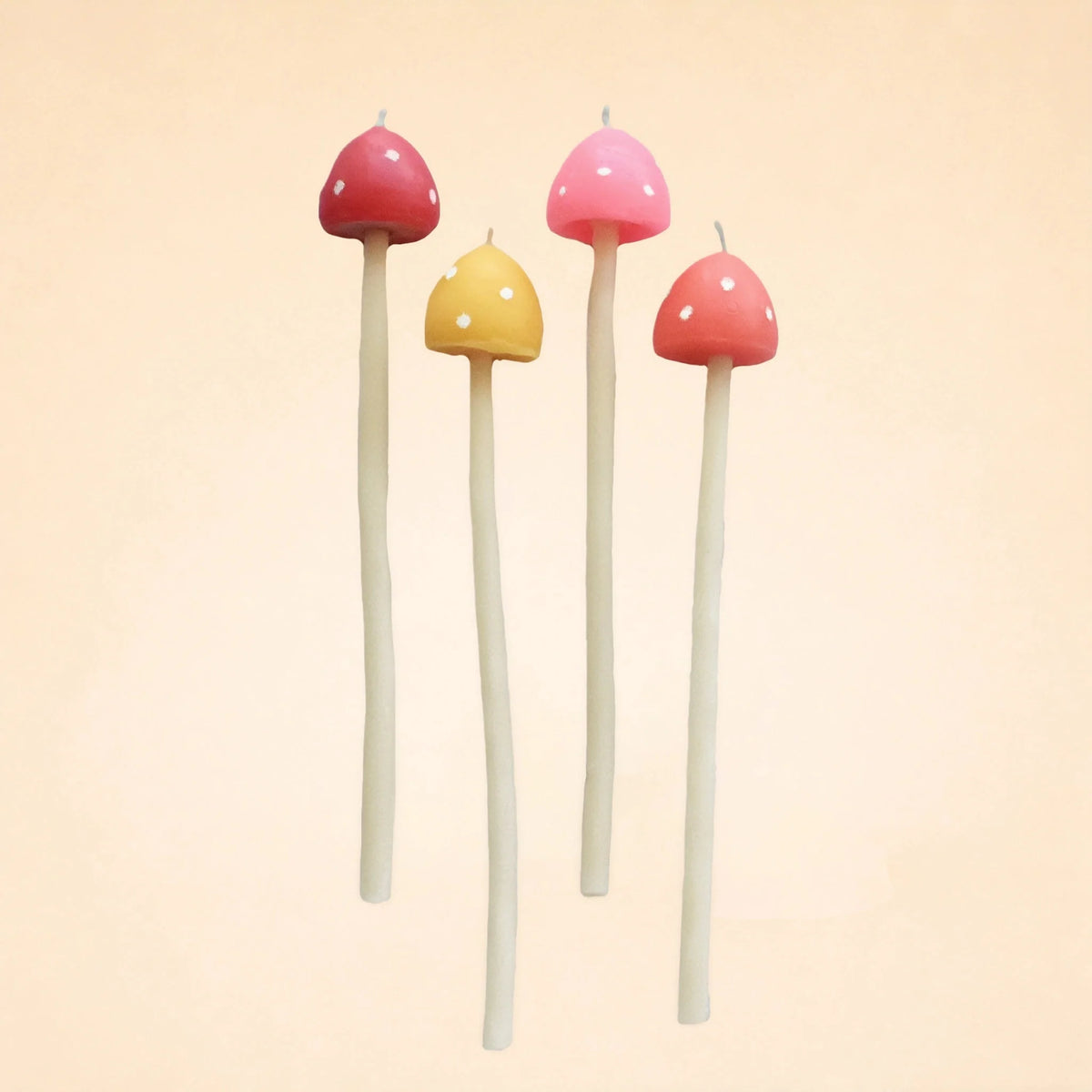 Beeswax Mushroom Candle Set of 4