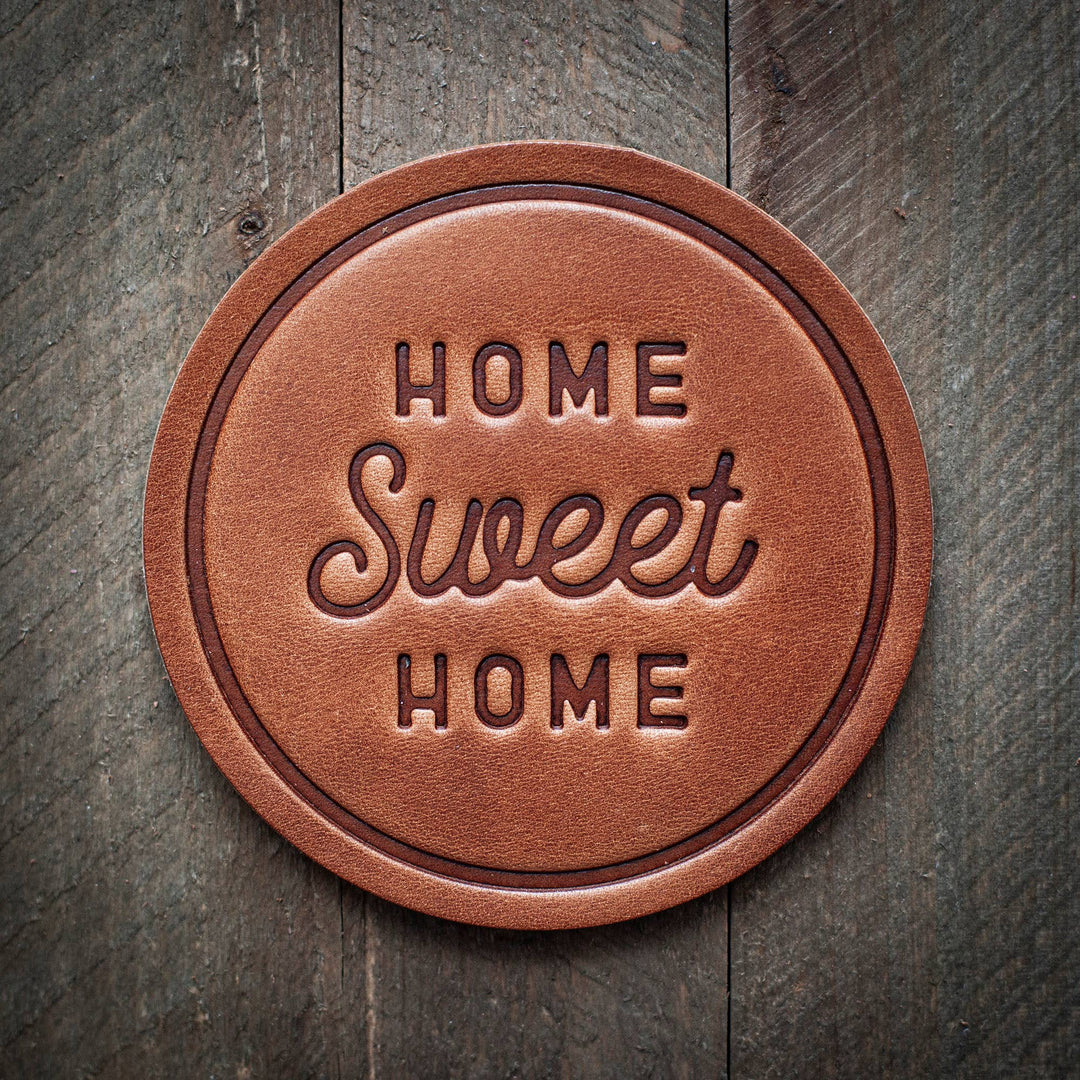 Home Sweet Home Leather Coaster- Set of 4