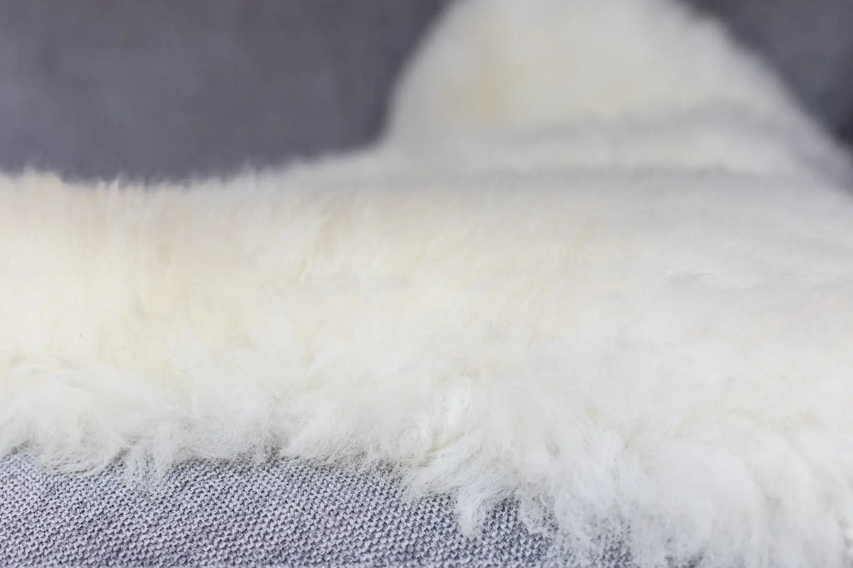 Texel Sheepskin Natural White Dutch Wool - 110cm