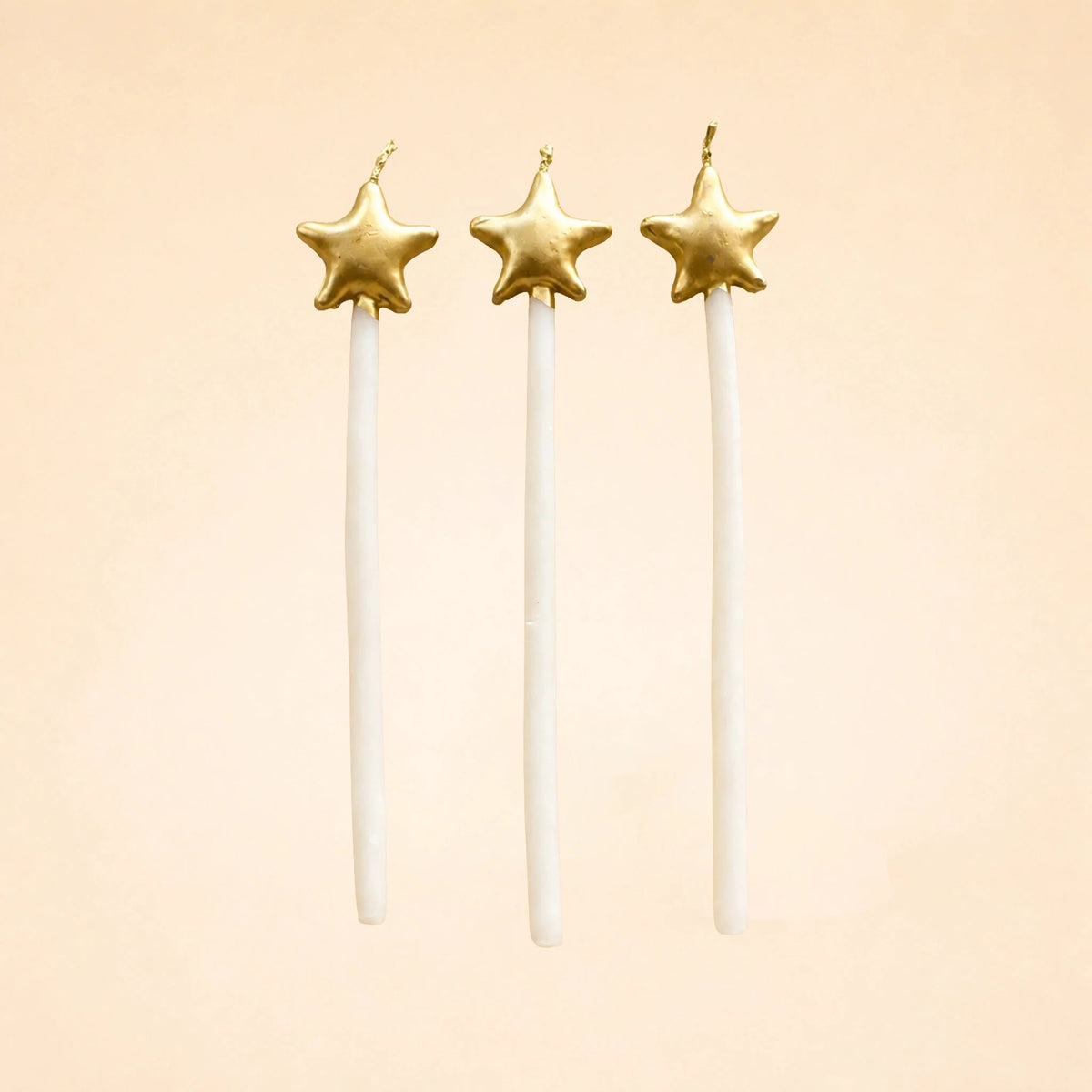 Golden Star Shaped Birthday Candle Set (x3)