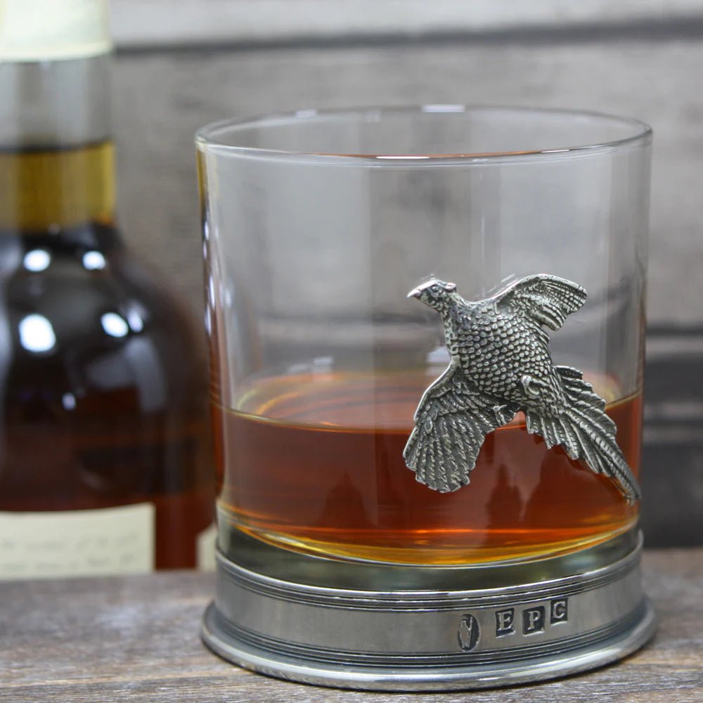 Pheasant Pewter Whisky Glass Tumbler - 11oz - Maison and Mer