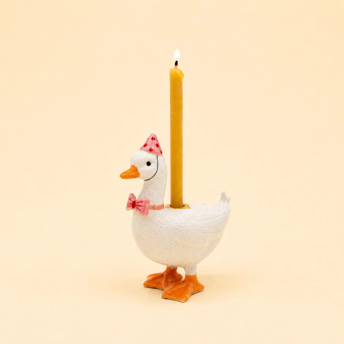 Pink Goose Cake Topper | Porcelain Party Animal | Candle Holder