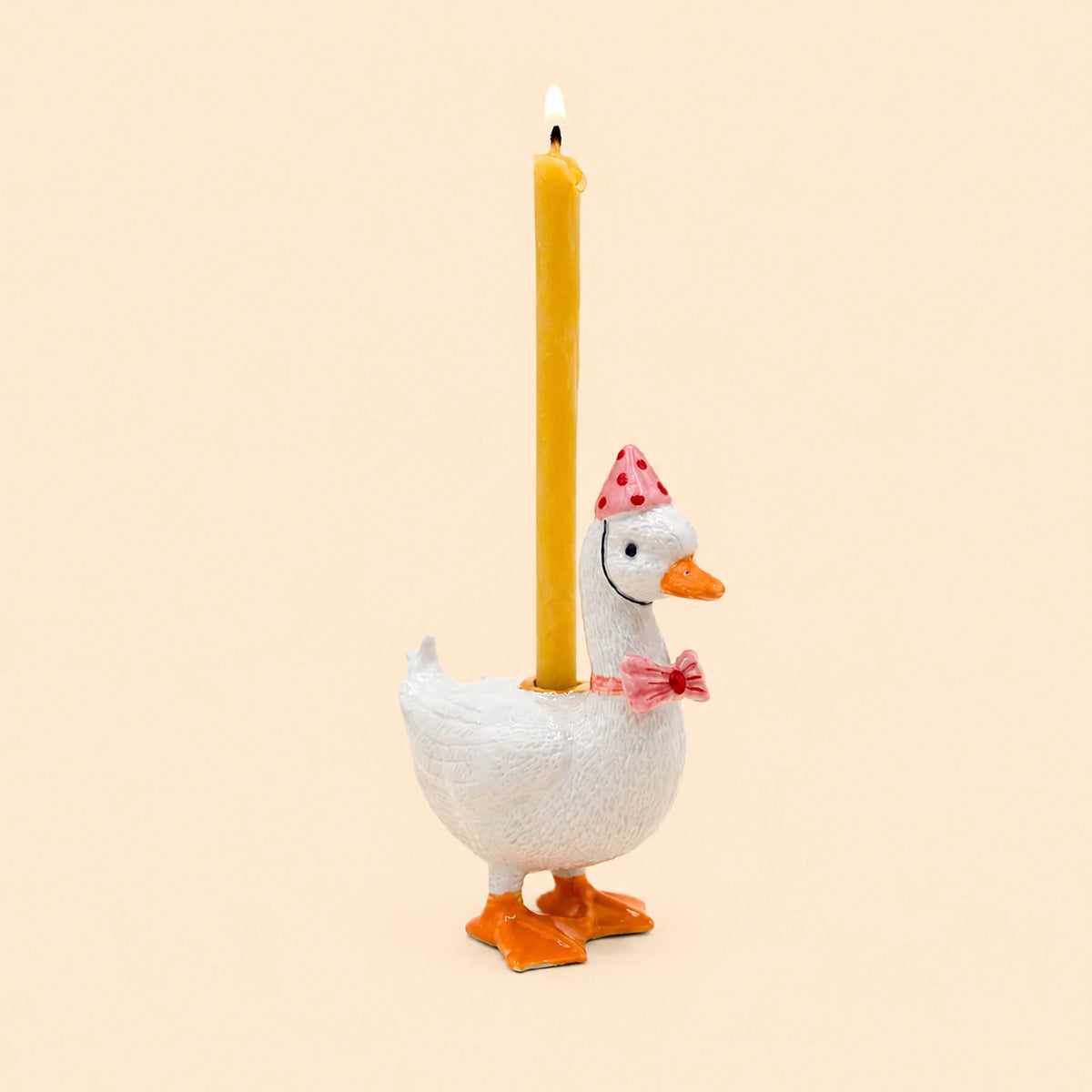 Pink Goose Cake Topper | Porcelain Party Animal | Candle Holder