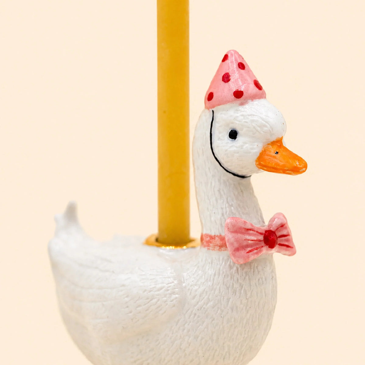 Pink Goose Cake Topper | Porcelain Party Animal | Candle Holder