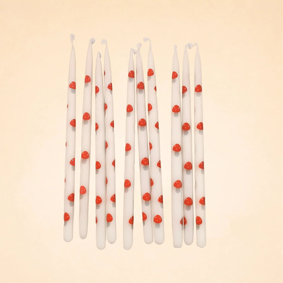 Red Mushroom Toadstool Candles (x10)