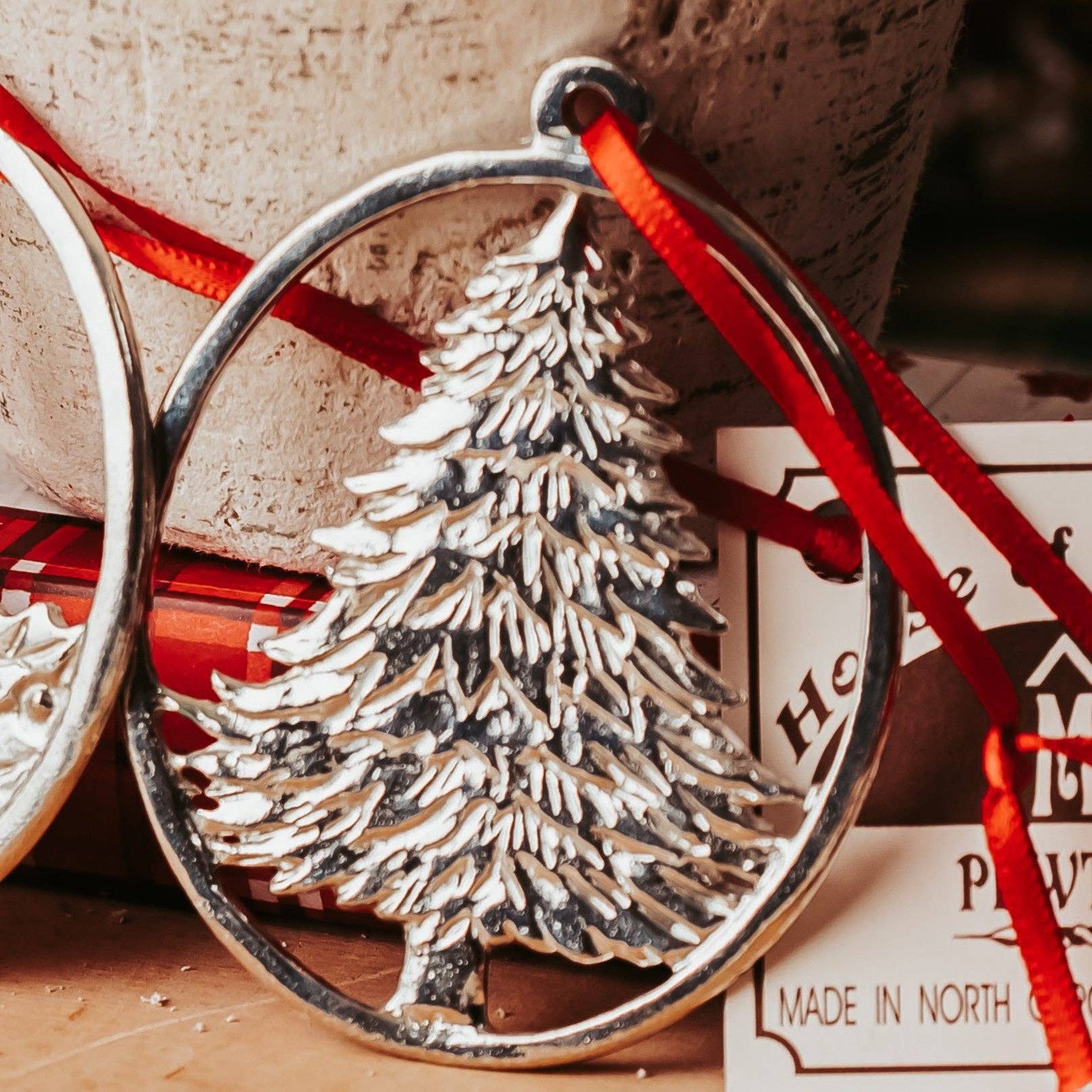 Candy Cane - Fireplace - Candles - Christmas Tree Ornament