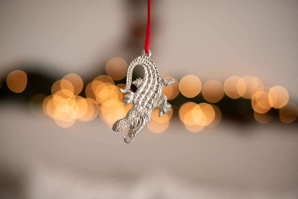 Pewter Alligator Ornament