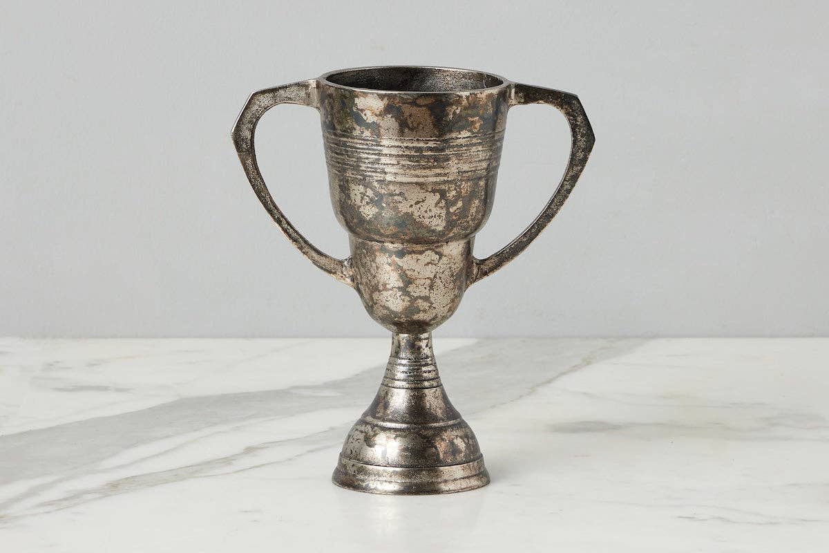 Vintage Trophy Cup, Large, Distressed Silver