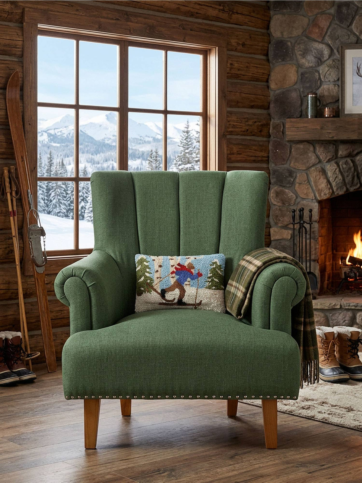 The Gstaad Alpine Skier Hook Pillow