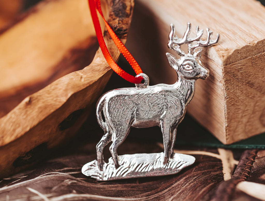Pewter Wild Animals Christmas Ornament