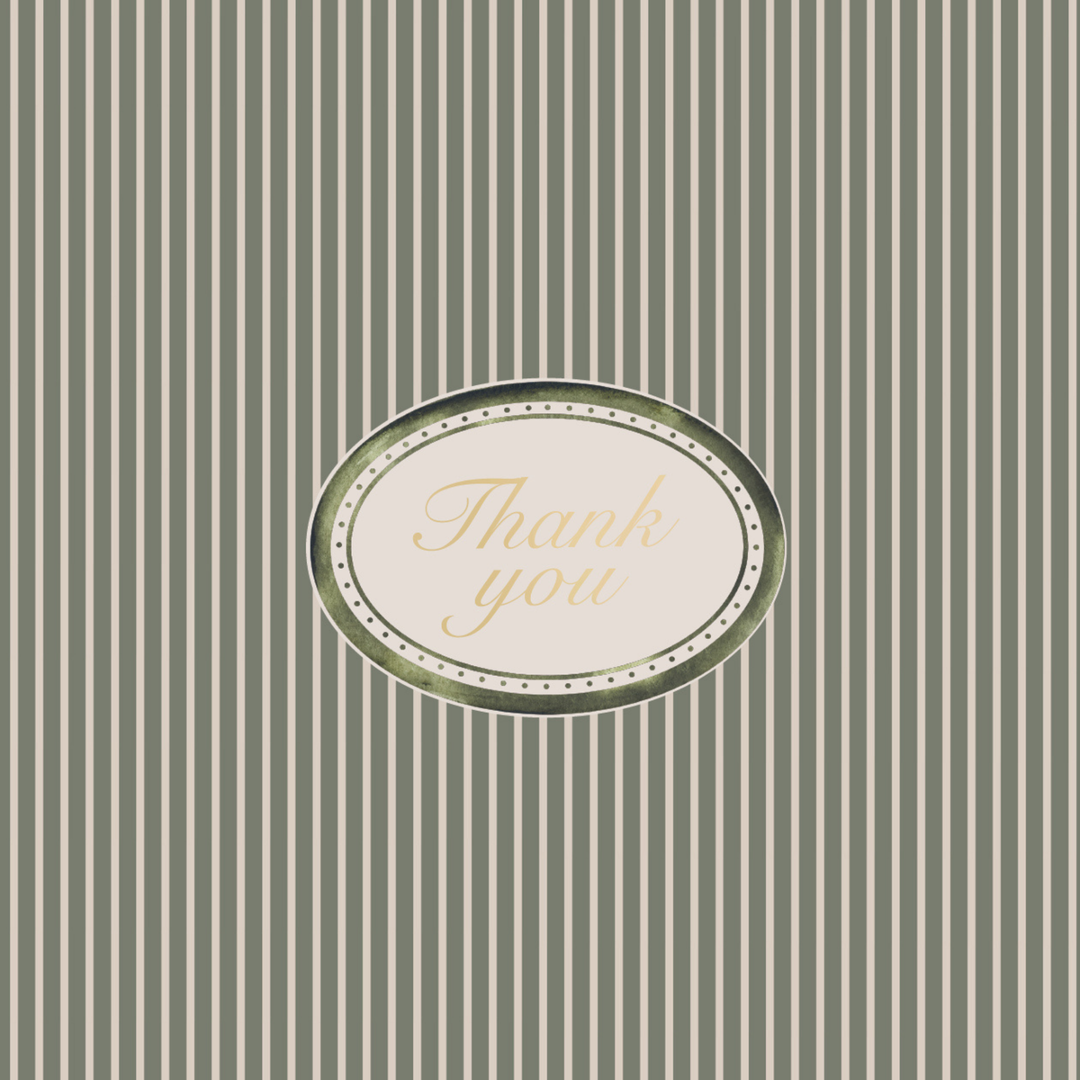 Green Oval "Thank You" Greeting Card