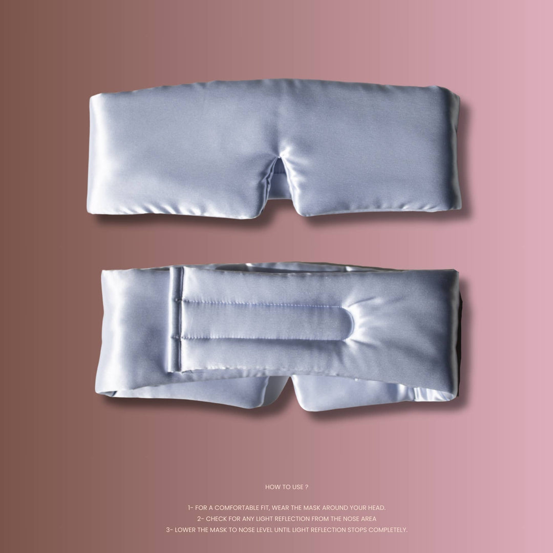 100% Organic Pure Silk Cloud Eye Mask - Hologen Blue - Maison and Mer