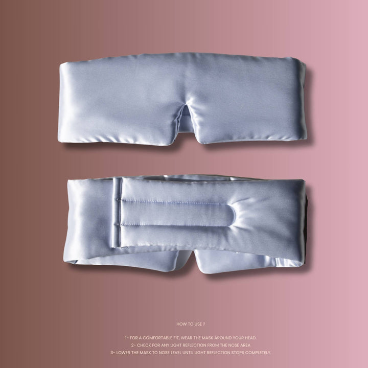 100% Organic Pure Silk Cloud Eye Mask - Hologen Blue - Maison and Mer