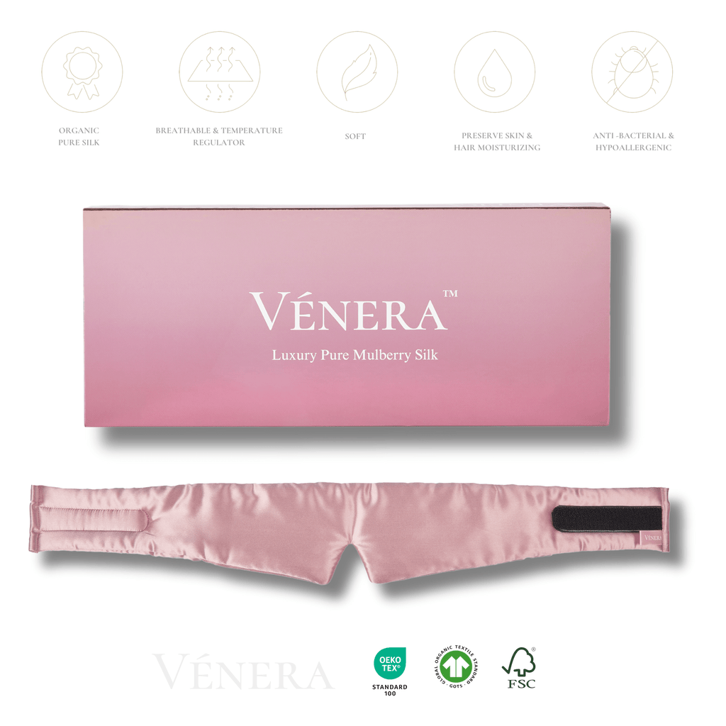100% Organic Pure Silk Cloud Sleep Mask - Pink - Maison and Mer