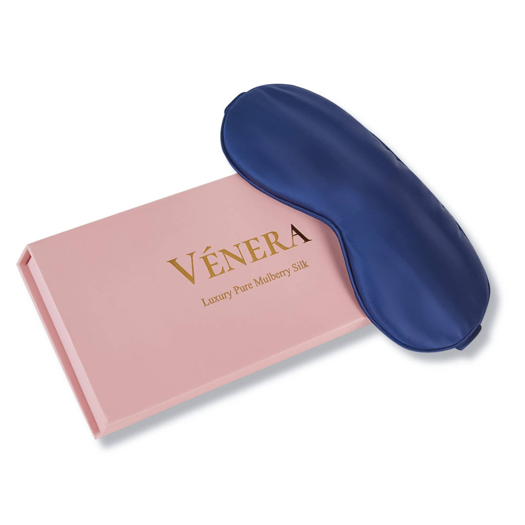 100% Organic Pure Silk Eye Mask - Navy Blue - Maison and Mer