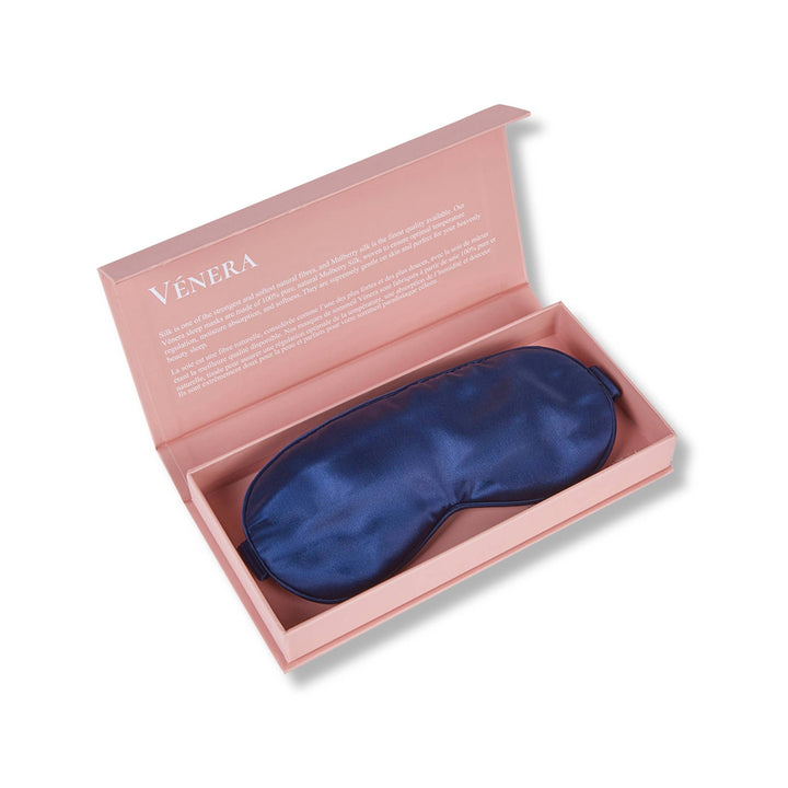 100% Organic Pure Silk Eye Mask - Navy Blue - Maison and Mer
